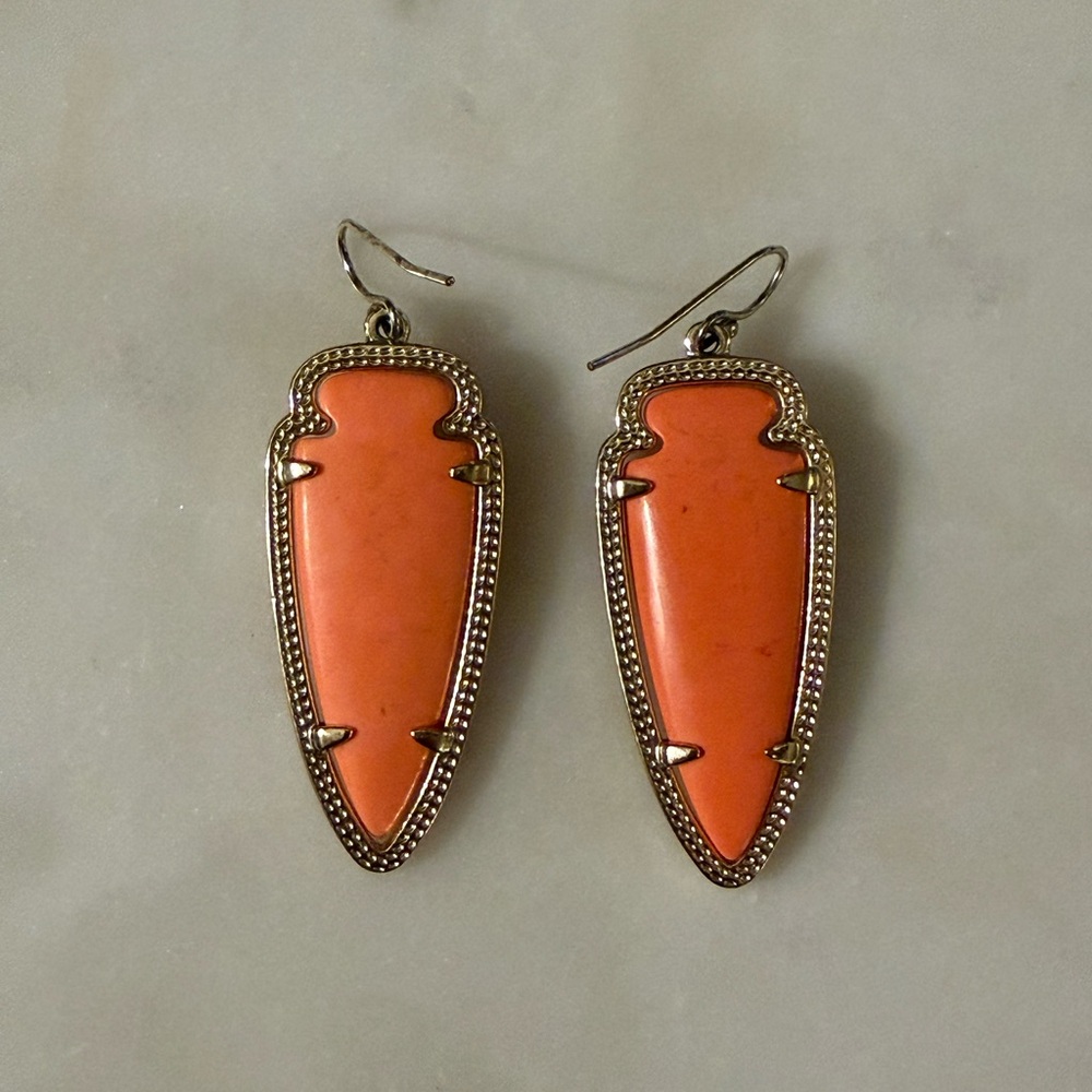 Kendra Scott Pink / Coral / Orange Statement Earrings